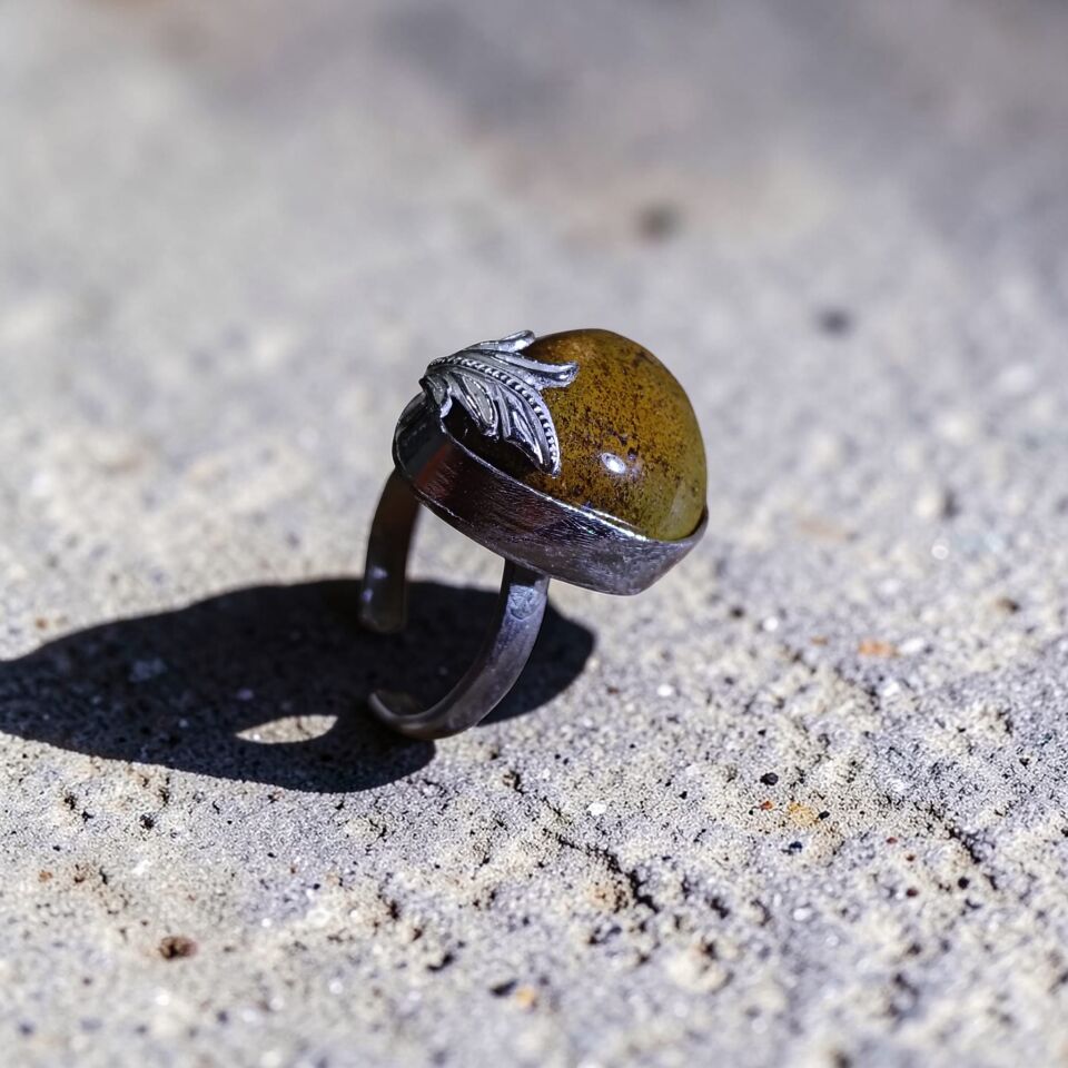 Kaplangözü Taşlı El Yapımı Gümüş Yüzük