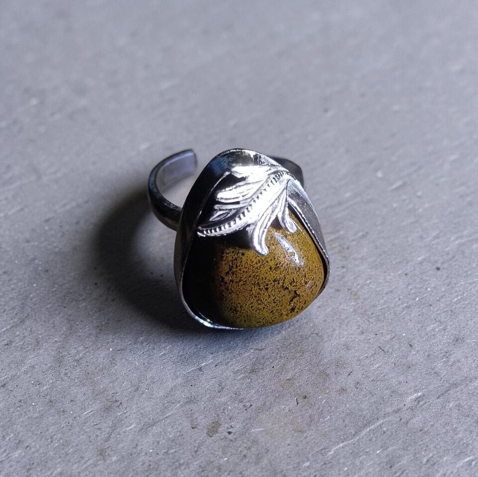 Kaplangözü Taşlı El Yapımı Gümüş Yüzük