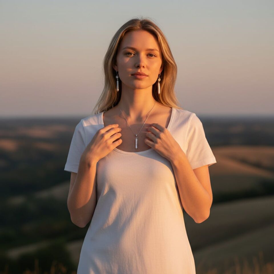 Barok Uzun İnci  Gümüş Zirkon Taşlı Küpeler